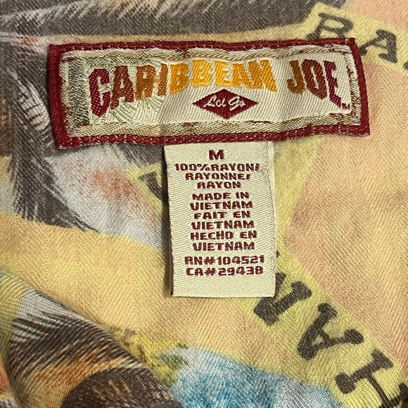 Caribbean Joe Multicolor Tropical Print Men's Shirt - Picture 2 of 5